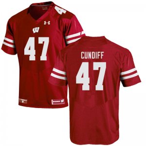 Men's Wisconsin Badgers NCAA #47 Clay Cundiff Red Authentic Under Armour Stitched College Football Jersey VG31Q13ED